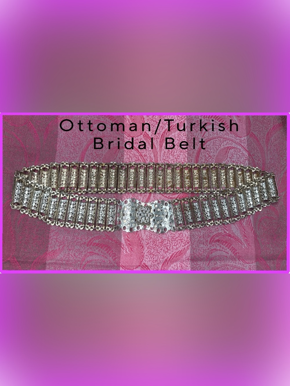 Vintage Ottoman/Turkish Silver Colored Filigree Bridal Belt